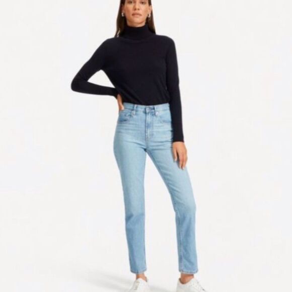Everlane the Curvy Cheeky Straight Ankle Jean Sky Blue - Picture 1 of 10